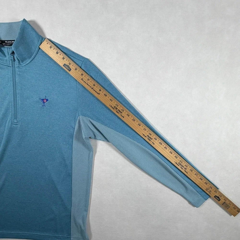 Levelwear Mens Medium Pullover Blue Quarter Zip Golf Performance Ocean Reef Club